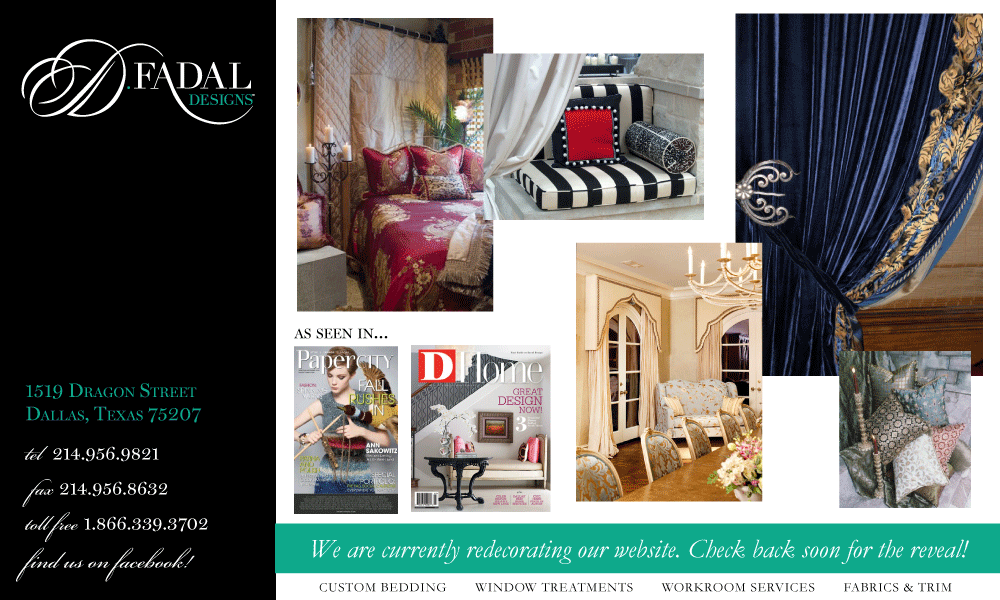 D. Fadal Designs Redecorated Website coming soon!